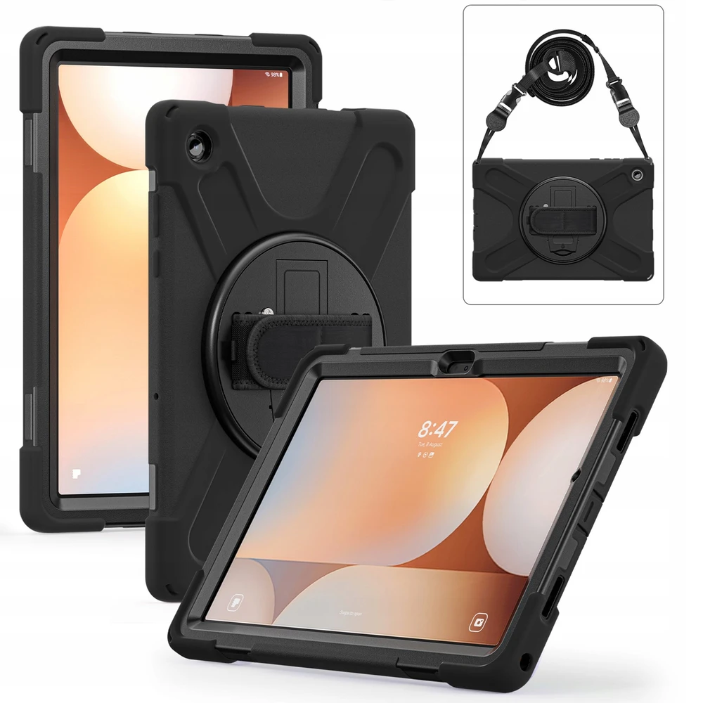 Dėklas na tablet 4kom.pl Samsung Galaxy Tab A9 Plus Pancerne su laikikliu i paskiem