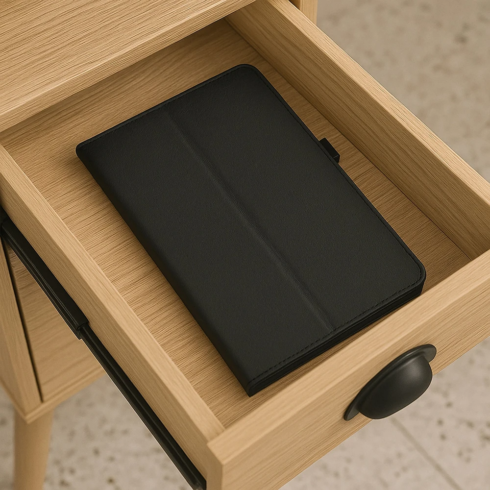 Planšetinio kompiuterio dėklas 4kom.pl Slim su dangteliu, skirtas Lenovo Tab M10 10.1 2022 3 Gen / 3rd Gen, juodas – apsauginis su stovu