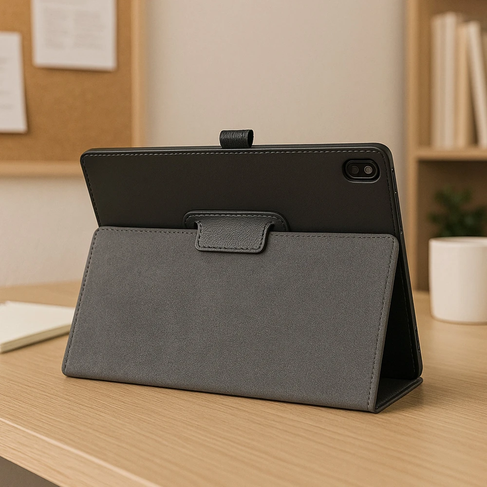 Planšetinio kompiuterio dėklas 4kom.pl Slim su dangteliu, skirtas Lenovo Tab M10 10.1 2022 3 Gen / 3rd Gen, juodas – apsauginis su stovu