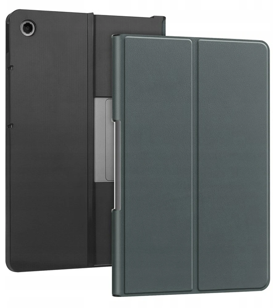 Planšetinio kompiuterio dėklas 4kom.pl Smart Case, skirtas Lenovo Tab Plus, tamsiai žalias – apsauginis su stovu