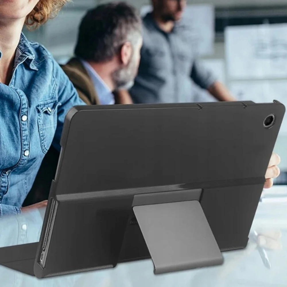 Planšetinio kompiuterio dėklas 4kom.pl Smart Case, skirtas Lenovo Tab Plus, tamsiai žalias – apsauginis su stovu