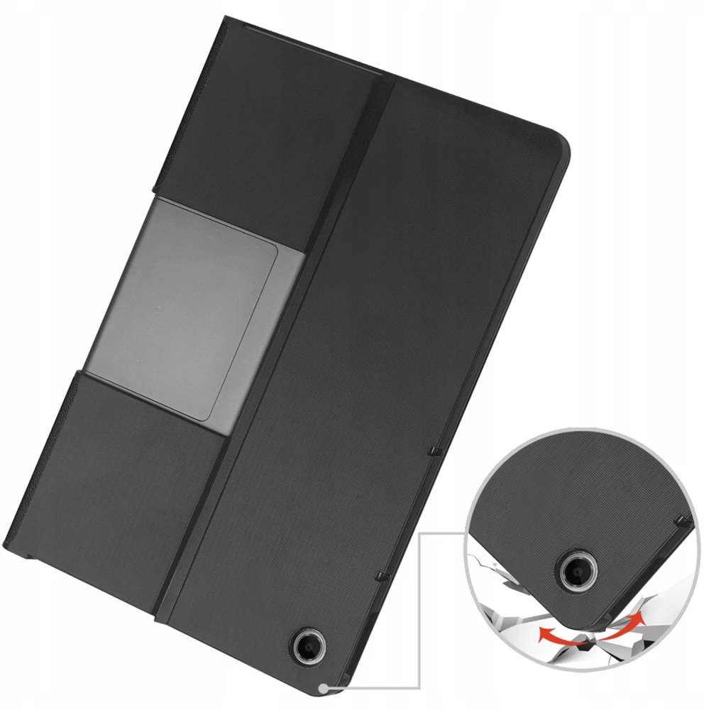 Planšetinio kompiuterio dėklas 4kom.pl Smart Case, skirtas Lenovo Tab Plus, tamsiai žalias – apsauginis su stovu