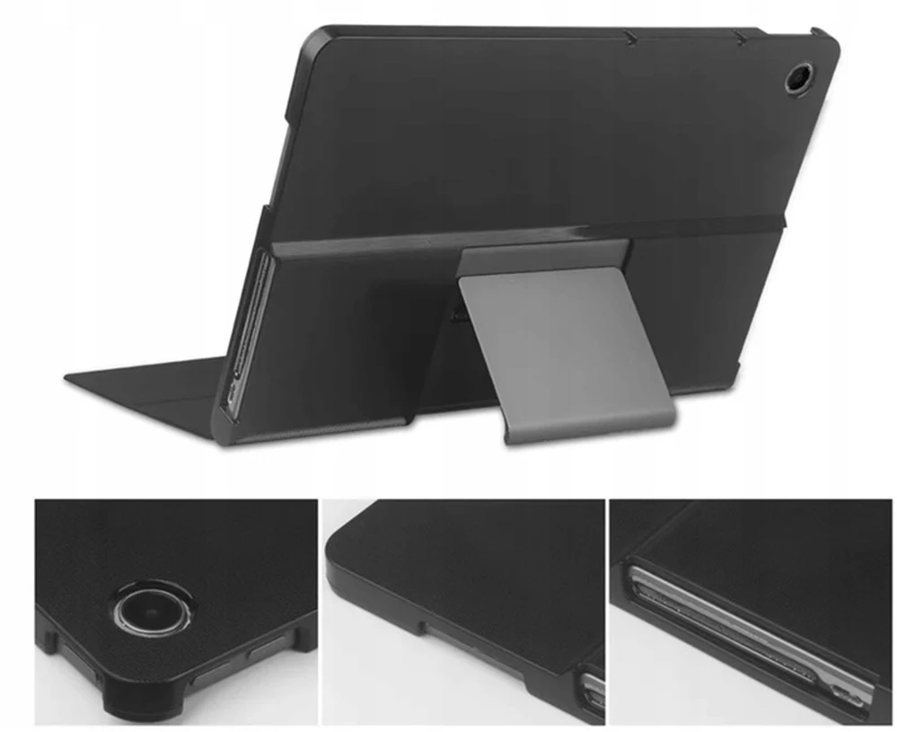 Planšetinio kompiuterio dėklas 4kom.pl Smart Case, skirtas Lenovo Tab Plus, tamsiai žalias – apsauginis su stovu