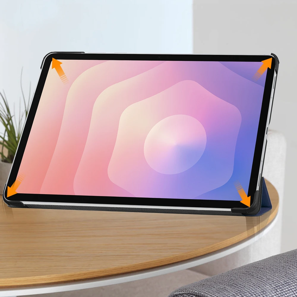 Planšetinio kompiuterio dėklas Strado-Tech Smart skirtas Samsung Galaxy Tab S11 11 SM SMX736 su dangteliu, tamsiai mėlynas – apsauginis