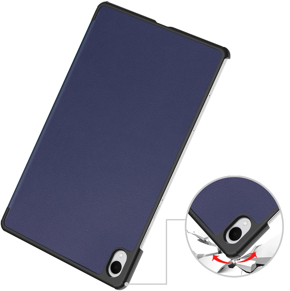 Planšetinio kompiuterio dėklas Strado-Tech Smart skirtas Samsung Galaxy Tab S11 11 SM SMX736 su dangteliu, tamsiai mėlynas – apsauginis