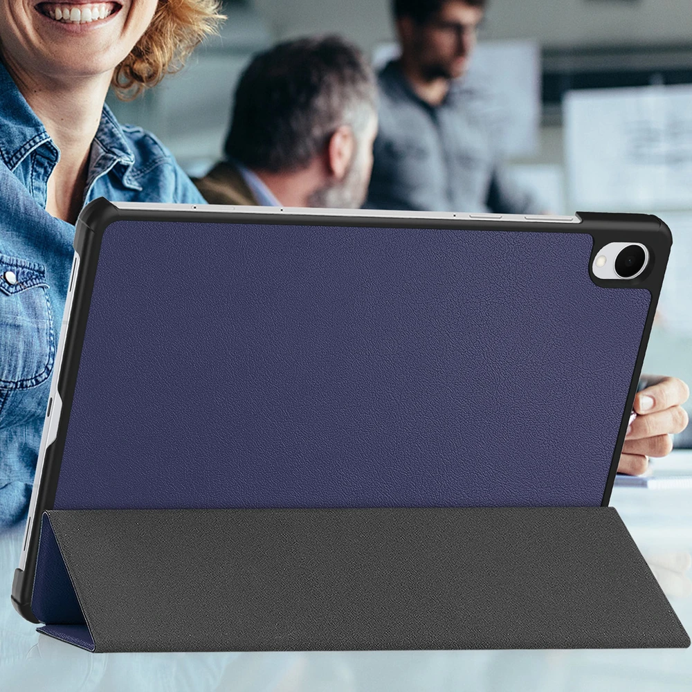 Planšetinio kompiuterio dėklas Strado-Tech Smart skirtas Samsung Galaxy Tab S11 11 SM SMX736 su dangteliu, tamsiai mėlynas – apsauginis