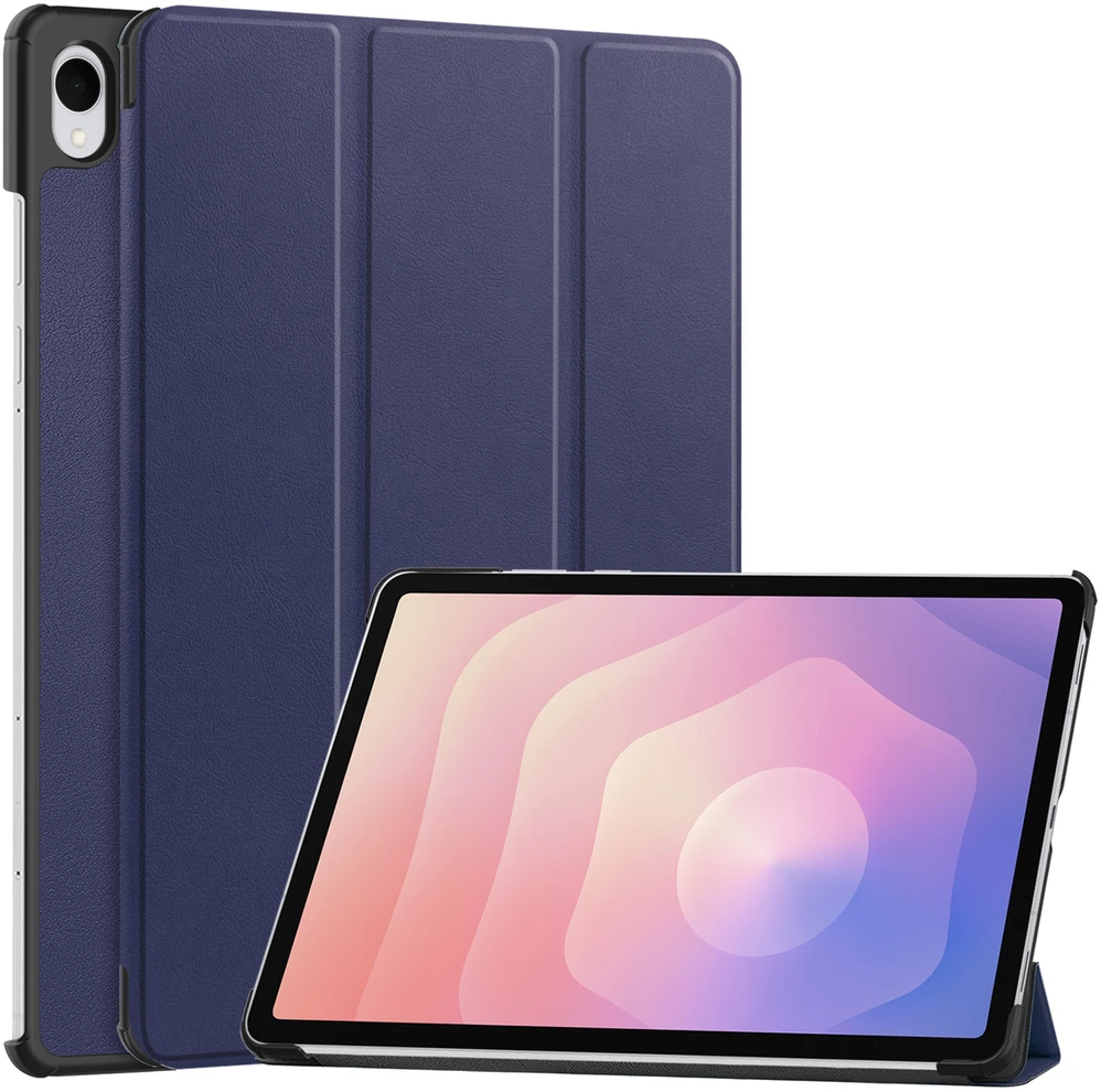 Planšetinio kompiuterio dėklas Strado-Tech Smart skirtas Samsung Galaxy Tab S11 11 SM SMX736 su dangteliu, tamsiai mėlynas – apsauginis