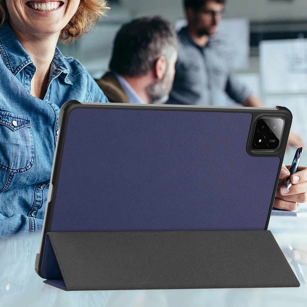 Dėklas na tablet Strado-Tech Smart do Xiaomi Pad 7 / Pad 7 Pro 11.2 su klapką / Xiaomi Pad 7 Pro, tamsiai mėlyna - ochronne su podstawką
