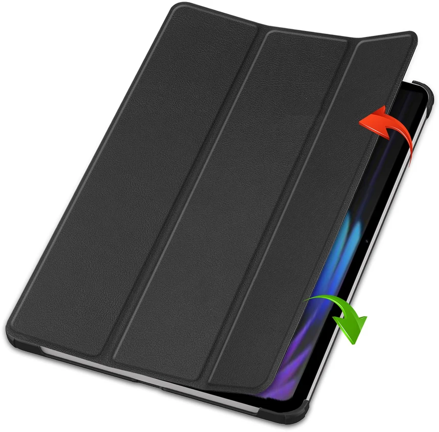 Planšetinio kompiuterio dėklas 4kom.pl Smart, skirtas Xiaomi Pad 7 / Pad 7 Pro 11 / Xiaomi Pad 7 Pro, juodas - apsauginis su stovu