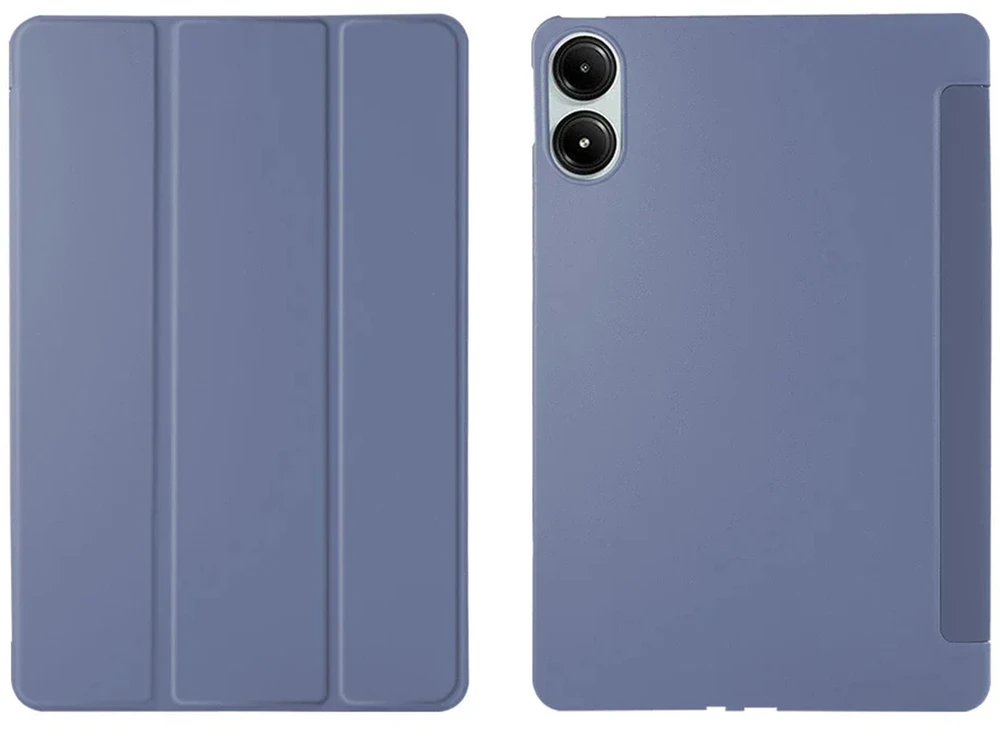 Planšetinio kompiuterio dėklas 4kom.pl Smart, skirtas Xiaomi Redmi Pad 2 11 2025, su dangteliu, tamsiai mėlynas – apsauginis su stovu