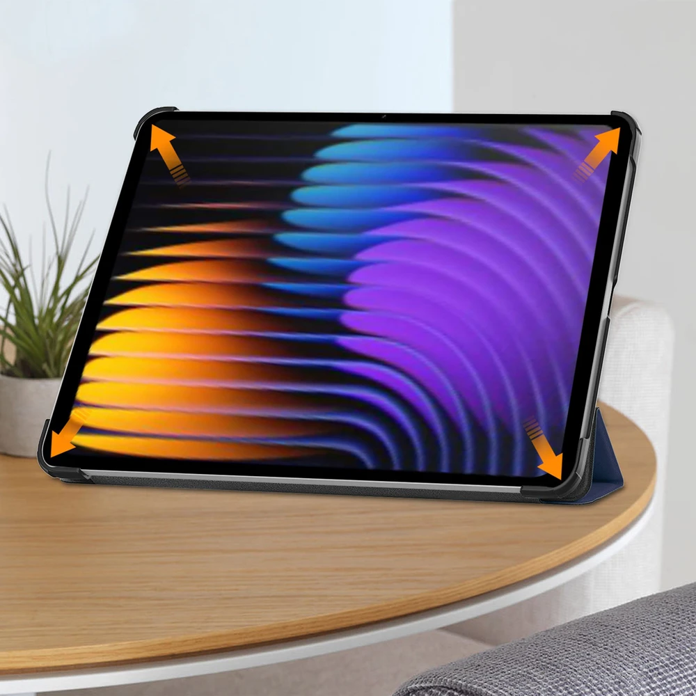 Dėklas na tablet Strado-Tech Smart do Xiaomi Pad 7 / Pad 7 Pro 11.2 su klapką / Xiaomi Pad 7 Pro, tamsiai mėlyna - ochronne su podstawką
