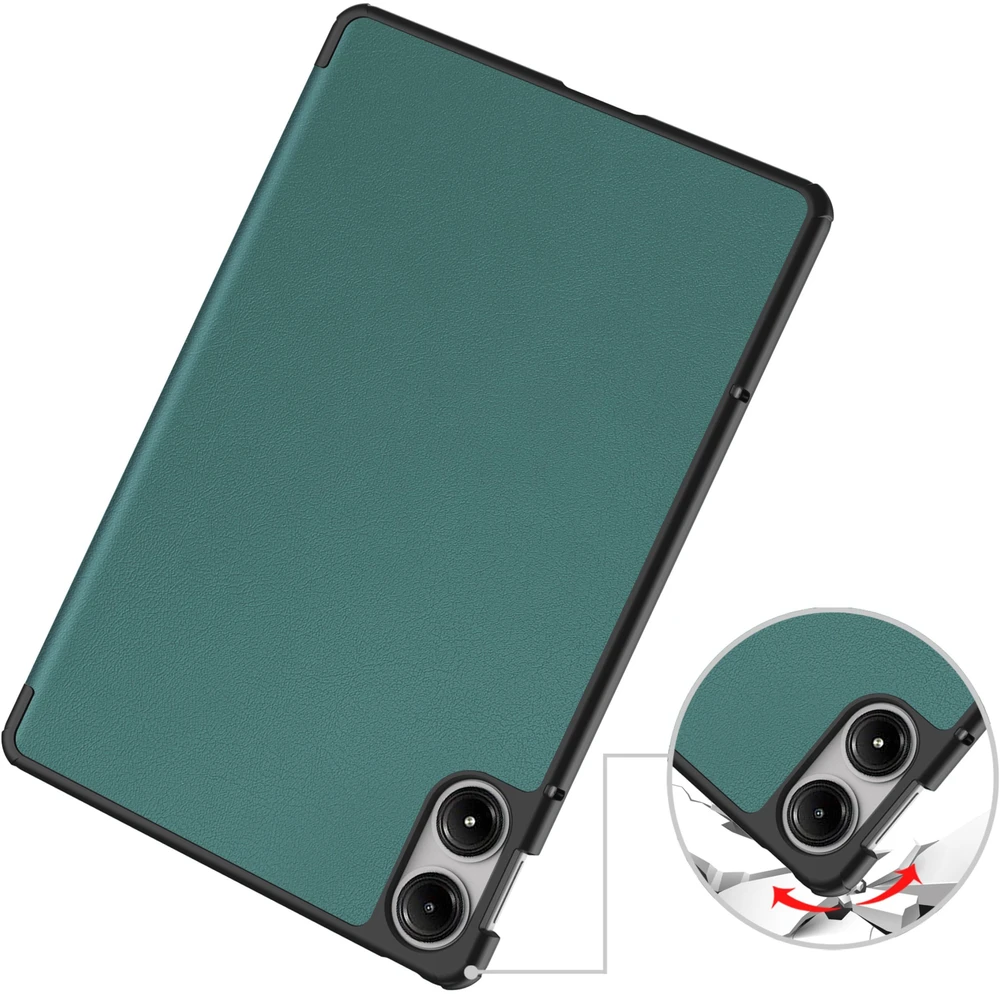 Planšetinio kompiuterio dėklas Strado-Tech Smart skirtas Xiaomi Redmi Pad Pro 12.1 2024 su dangteliu / Redmi Pad Pro 12.1 2024, žalias – apsauginis su stovu