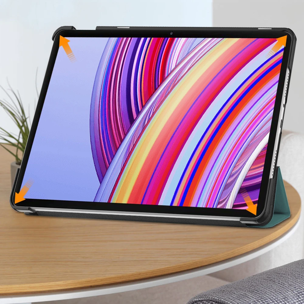 Planšetinio kompiuterio dėklas Strado-Tech Smart skirtas Xiaomi Redmi Pad Pro 12.1 2024 su dangteliu / Redmi Pad Pro 12.1 2024, žalias – apsauginis su stovu
