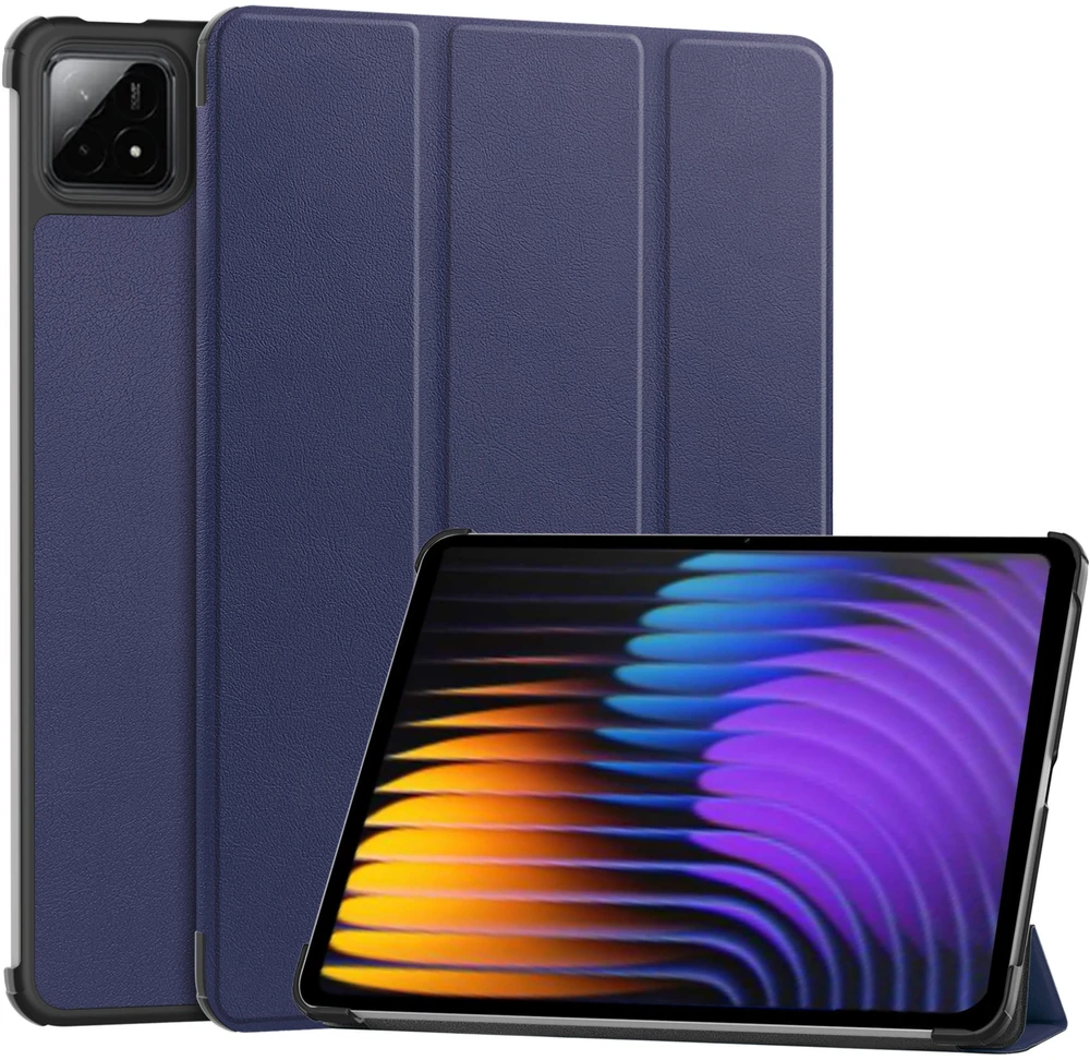 Dėklas na tablet Strado-Tech Smart do Xiaomi Pad 7 / Pad 7 Pro 11.2 su klapką / Xiaomi Pad 7 Pro, tamsiai mėlyna - ochronne su podstawką