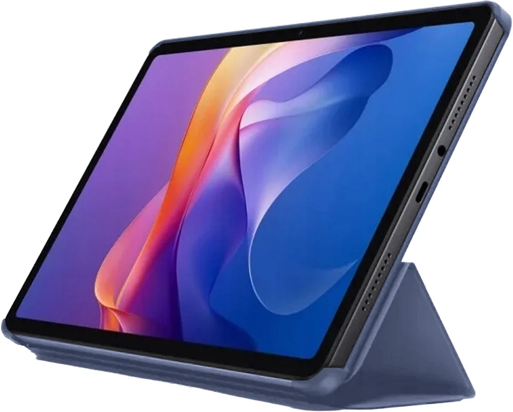 Planšetinio kompiuterio dėklas 4kom.pl Smart, skirtas Xiaomi Redmi Pad 2 11 2025, su dangteliu, tamsiai mėlynas – apsauginis su stovu