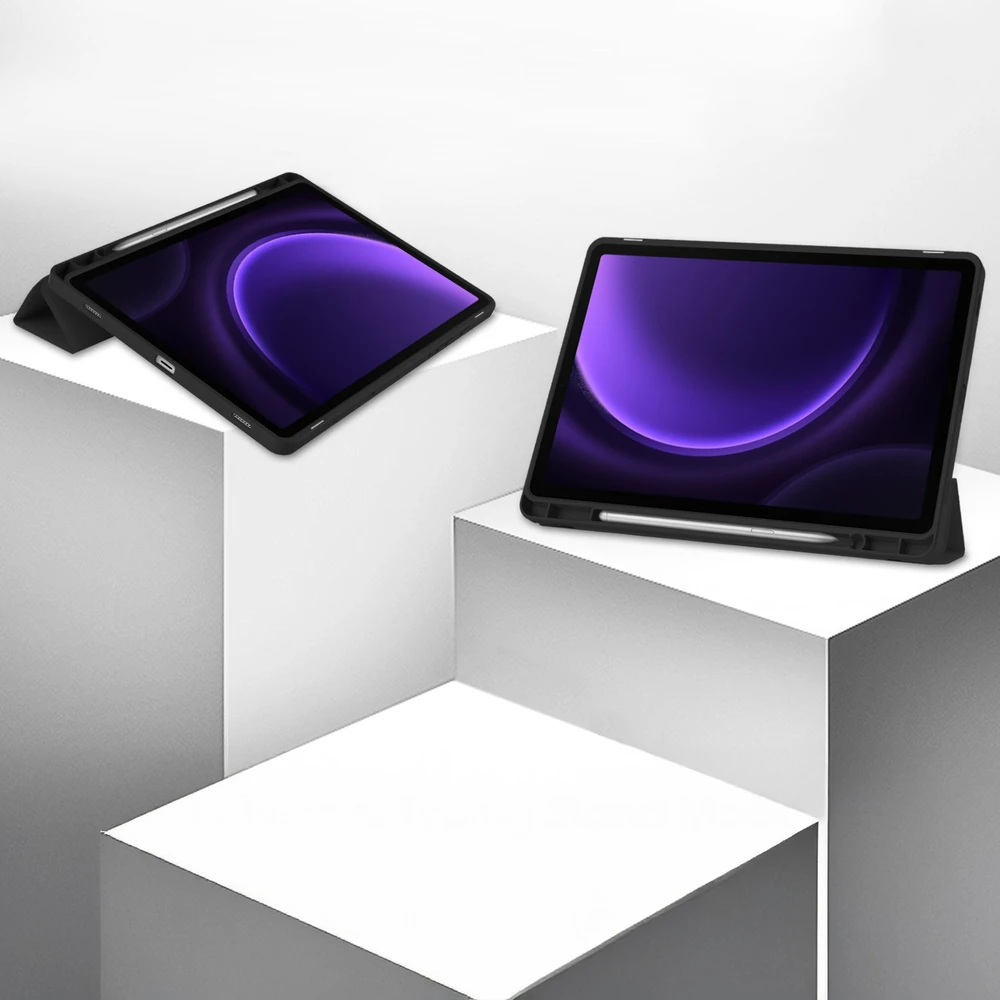 Dėklas na tablet 4kom.pl Smart Pieštukas do Samsung Galaxy Tab S9 SM X716 S9 FE S10 FE Lite, juoda - ochronne
