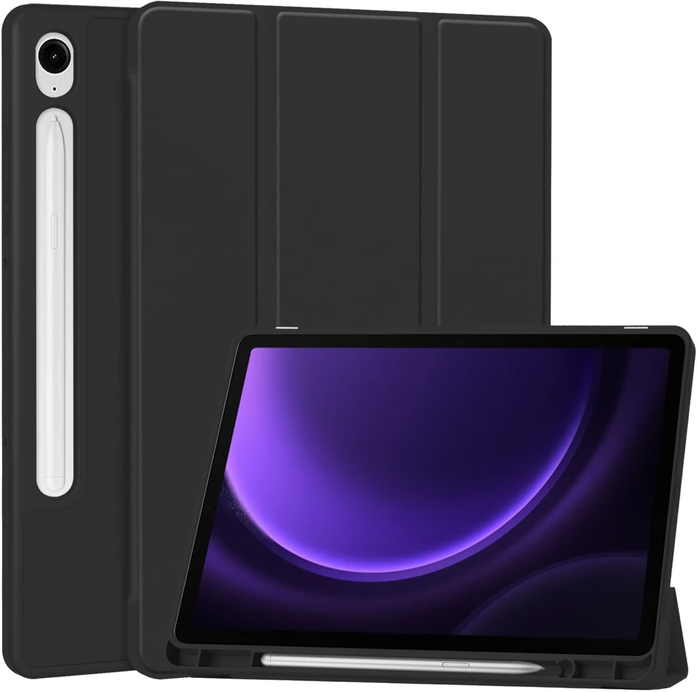 Dėklas na tablet 4kom.pl Smart Pieštukas do Samsung Galaxy Tab S9 SM X716 S9 FE S10 FE Lite, juoda - ochronne