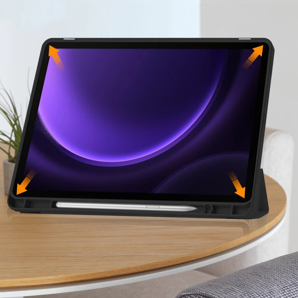 Dėklas na tablet 4kom.pl Smart Pieštukas do Samsung Galaxy Tab S9 SM X716 S9 FE S10 FE Lite, juoda - ochronne