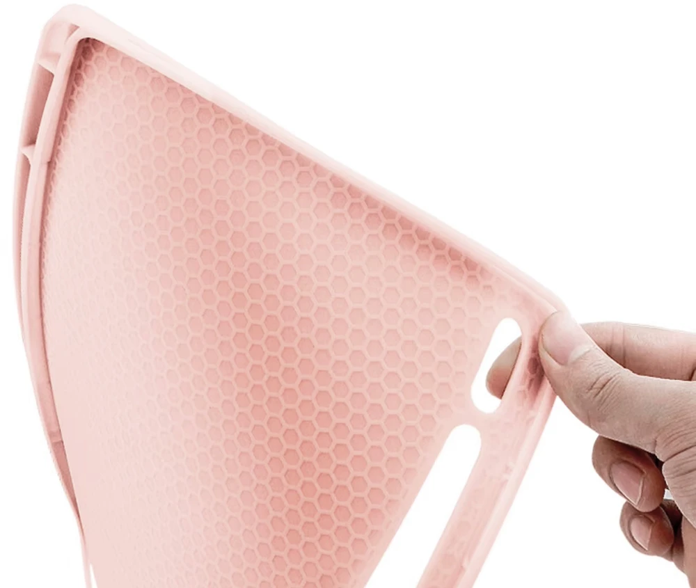 4kom.pl Smart planšetinio kompiuterio dėklas su rašiklio laikikliu, skirtas Samsung Galaxy Tab S9 / S9 S10, rausvas – apsauginis su stovu