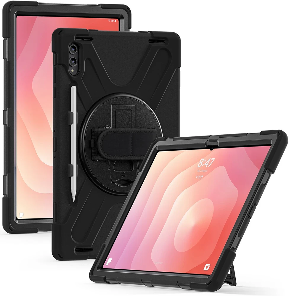 4smarts tvirtas dėklas, skirtas „Samsung Galaxy Tab S11 Ultra“, juodas