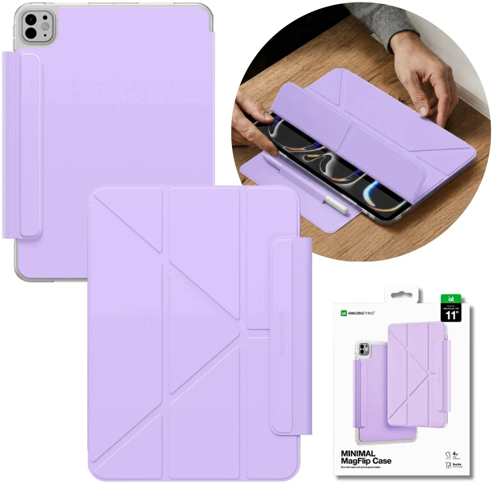 AmazingThing Minimal Mag Case, skirtas iPad Pro M5 11" – violetinė