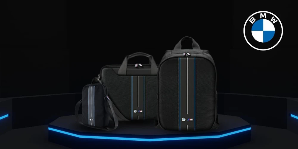 Bag BMW BMTB8COMPVSKL Planšetė 8″ juodos spalvos Nylon Mėlyna Stripe
