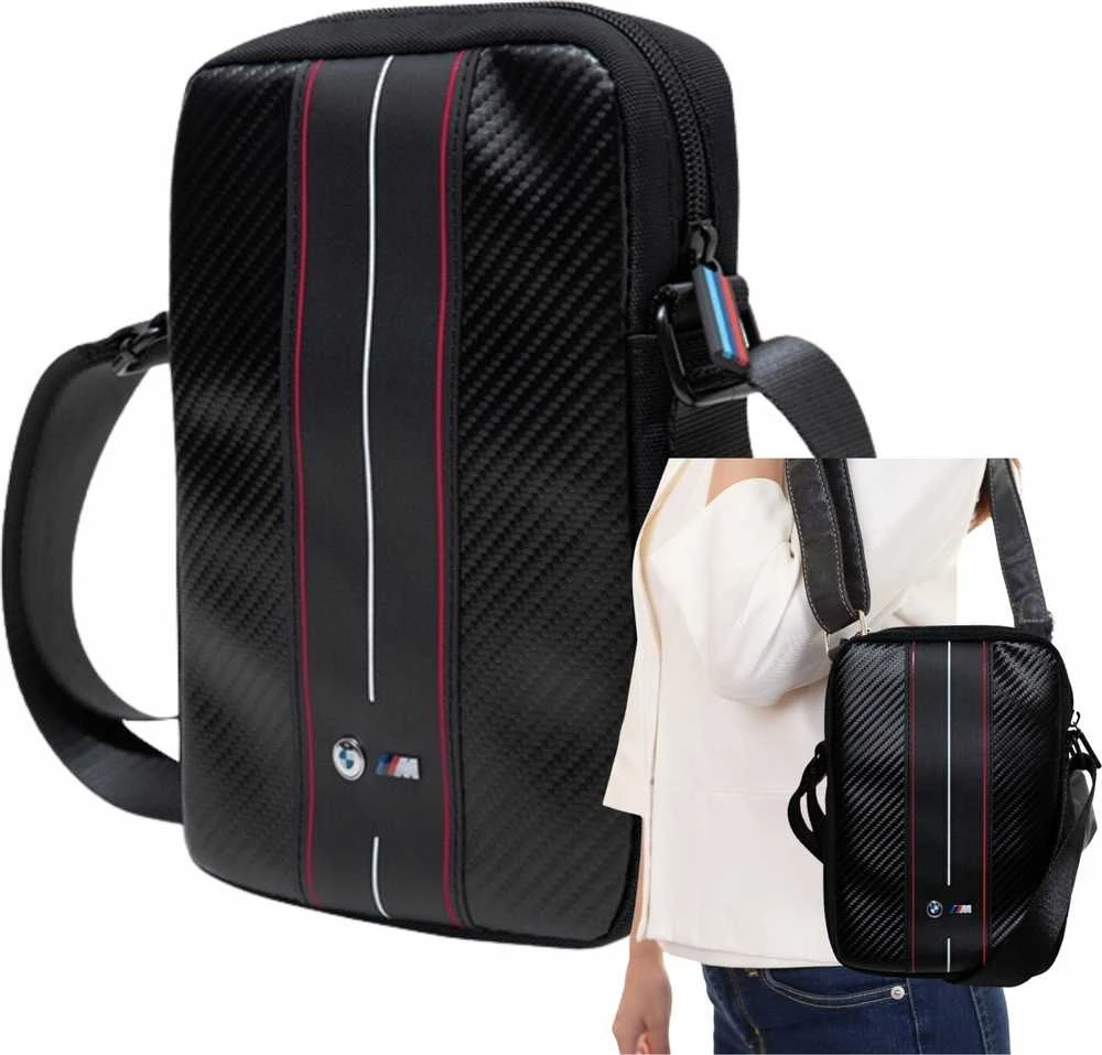 Bag BMW BMTB8COMSCAKR 8″ juodos spalvos Carbon Raudona Stripes