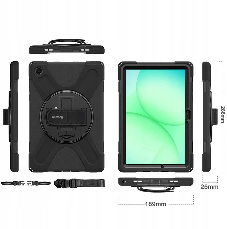 Crong Defender Plus - Rugged dėklas Samsung Galaxy Tab A11+ 10.9" juodos spalvos