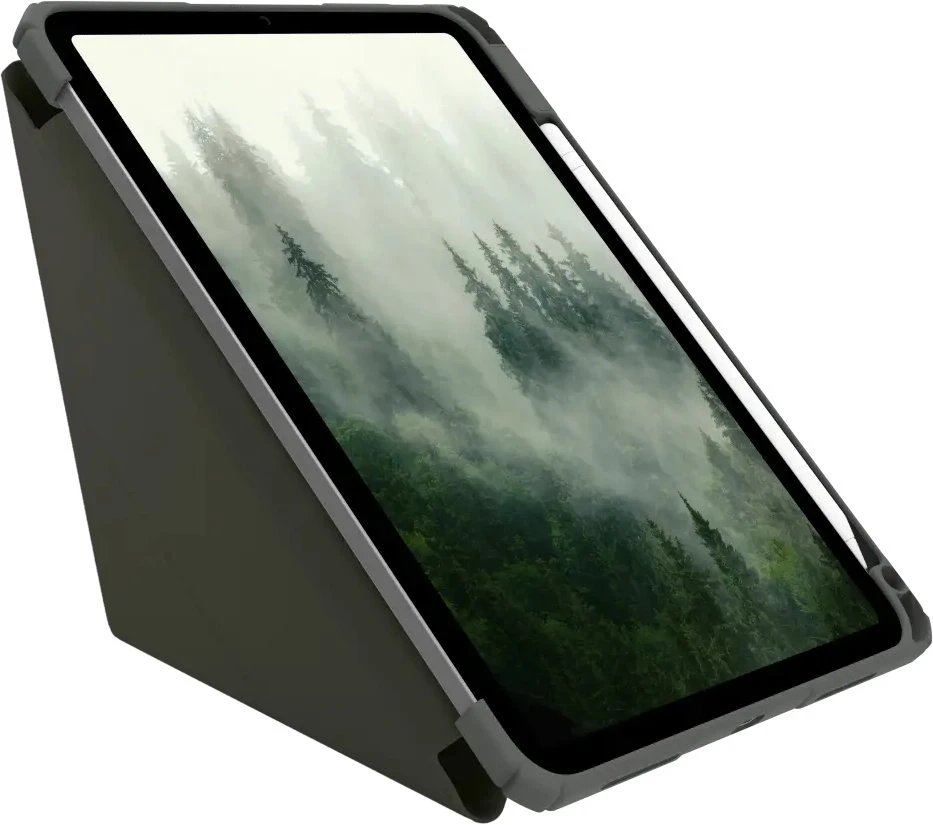 „dbramante London“ dėklas planšetei ICON, skirtas planšetei su plastiko dangteliu, miško žalumo, tinka Apple 11 colių iPad Air M3 Wi-Fi, M3 Wi-Fi + Cellular