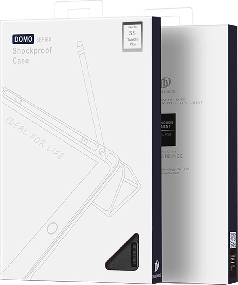 Dux Ducis Domo PU Odinis dėklas with Stand skirtas Samsung Tab S10+ / S9+ / S9 FE+ – juodos spalvos