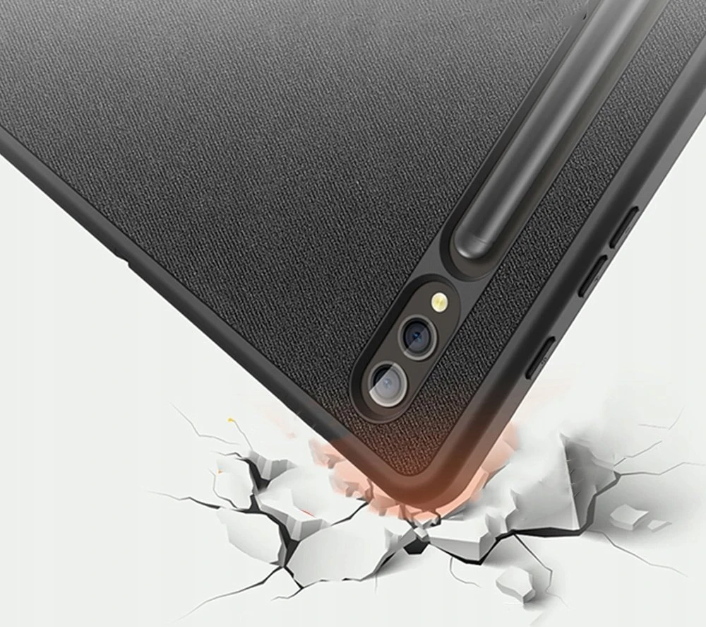 Dux Ducis Domo PU Odinis dėklas with Stand skirtas Samsung Tab S10+ / S9+ / S9 FE+ – juodos spalvos
