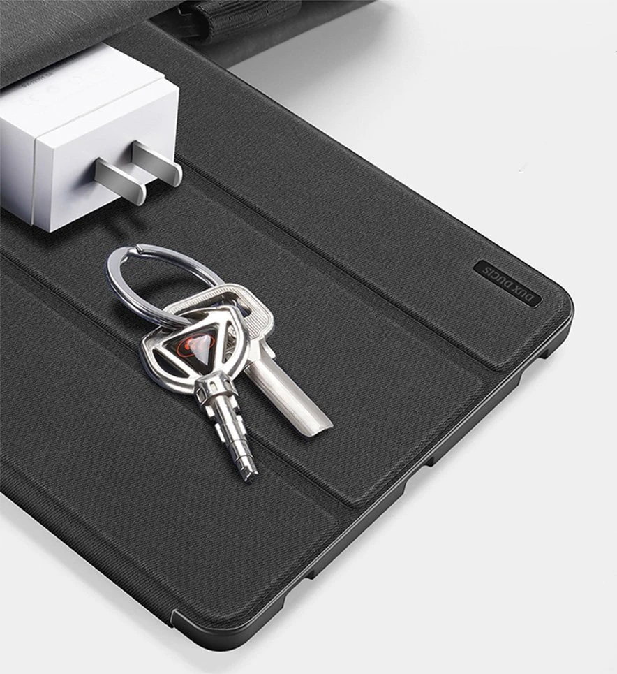 Dux Ducis Domo PU Odinis dėklas with Stand skirtas Samsung Tab S10+ / S9+ / S9 FE+ – juodos spalvos