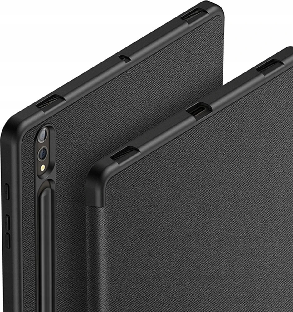 Dux Ducis Domo PU Odinis dėklas with Stand skirtas Samsung Tab S10+ / S9+ / S9 FE+ – juodos spalvos