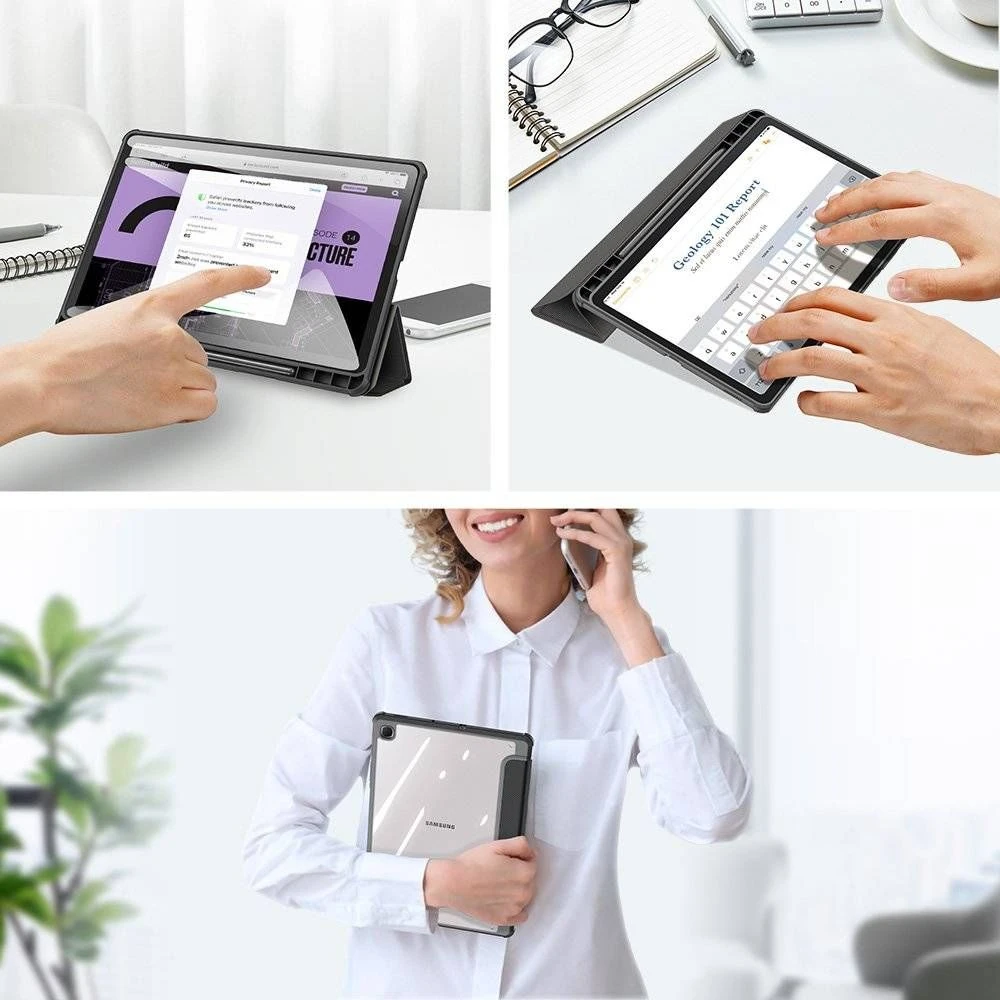 Dėklas Dux Ducis Toby Samsung P610/P615/P613/P619/P620/P625 Tab S6 Lite 10.4 juodas