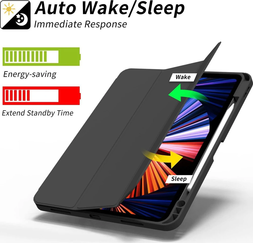 Dėklas na tablet eStuff eSTUFF ES68201400-BULK etui na tablet 32,8 cm (12.9'') Folio Juodas, Permatomas