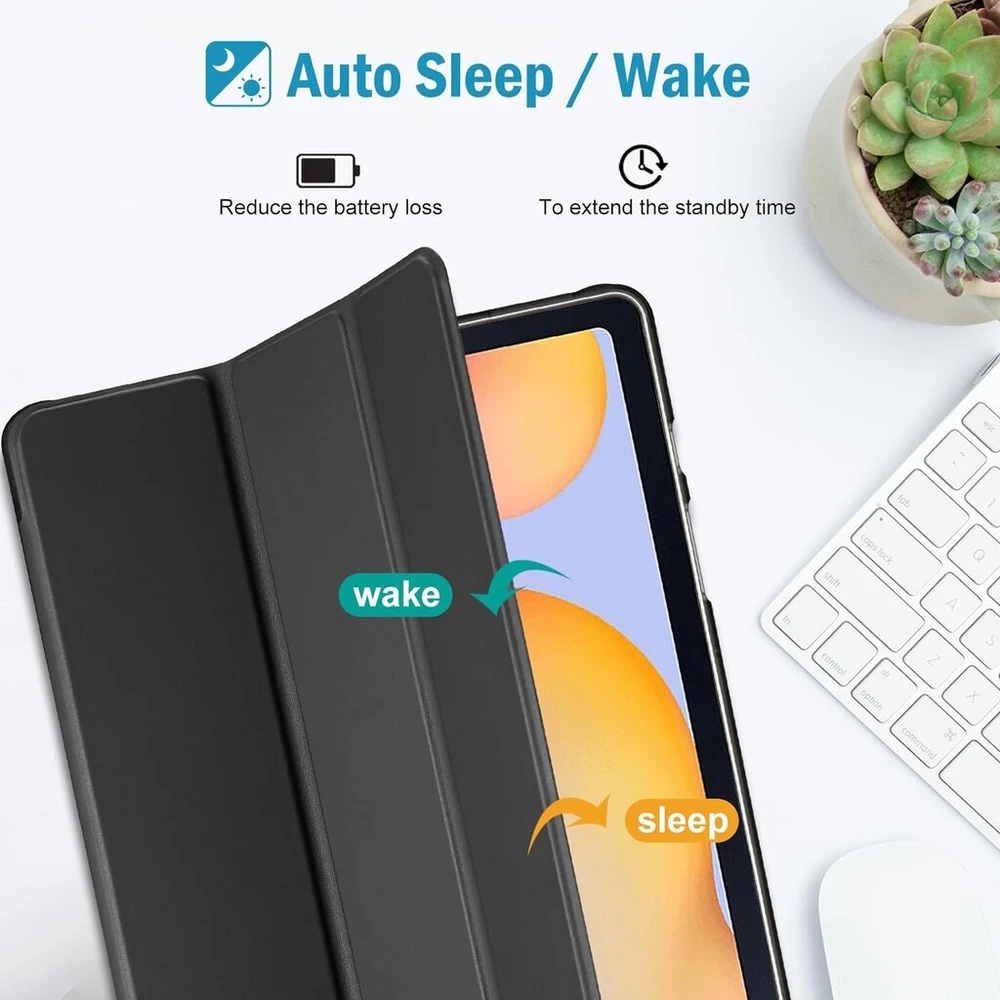 Planšetės dėklas Evelatus Dėklas knyginis Connect Galaxy Tab A9 Planšetės dėklas su vidumi imituojančiu mikropluoštą Juodas CONSAMA9TCB