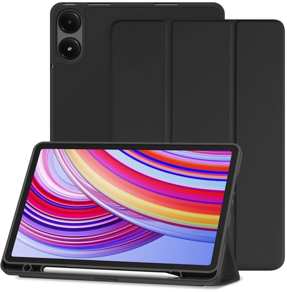Planšetės dėklas Evelatus Dėklas knyginis Connect Galaxy Tab A9 Planšetės dėklas su vidumi imituojančiu mikropluoštą Juodas CONSAMA9TCB