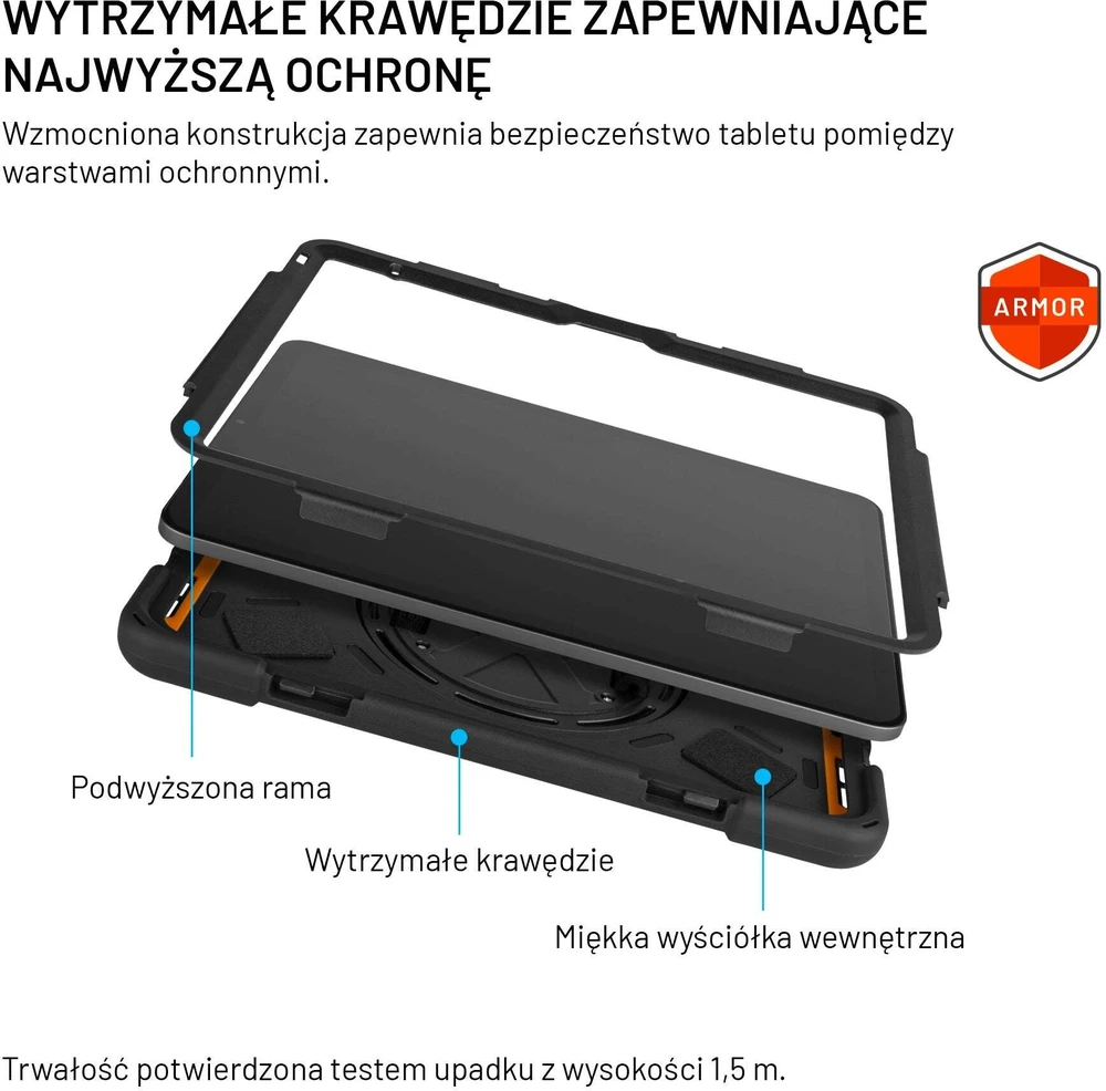 Dėklas na tablet Fixed Rugged dla Xiaomi Redmi Pad SE 8.7'' juoda