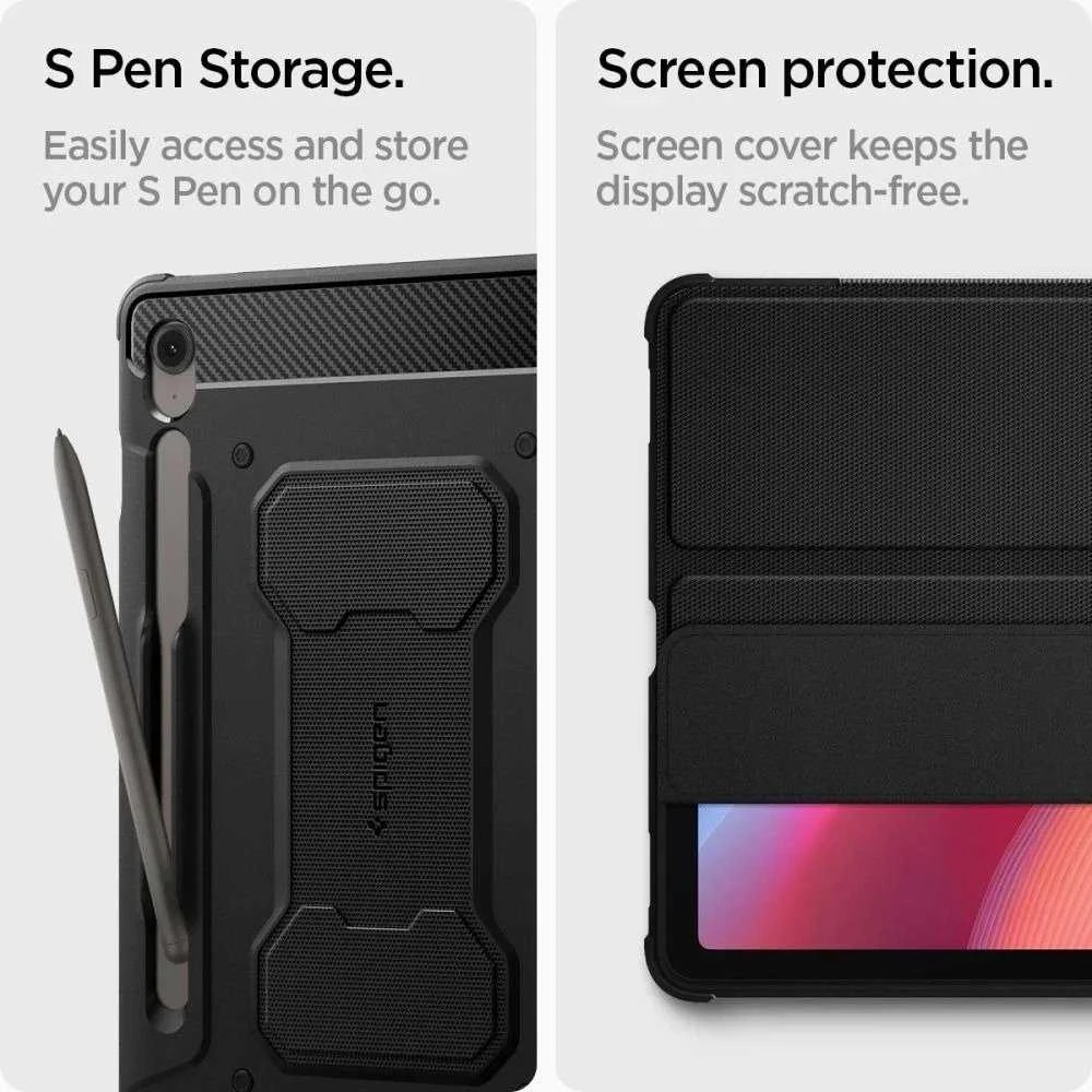 „Spigen Rugged Armor Pro“, juodas - „Samsung Galaxy Tab S10 FE“