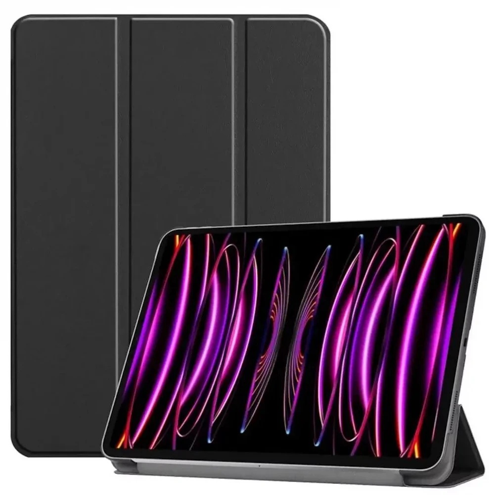 Planšetinio kompiuterio dėklas iLike Dėklas knyga iPad Air 13 (2024) 6th Gen Tri-Fold Eco-Leather* Stand Case Juodas ILK-TRC-A9-BK
