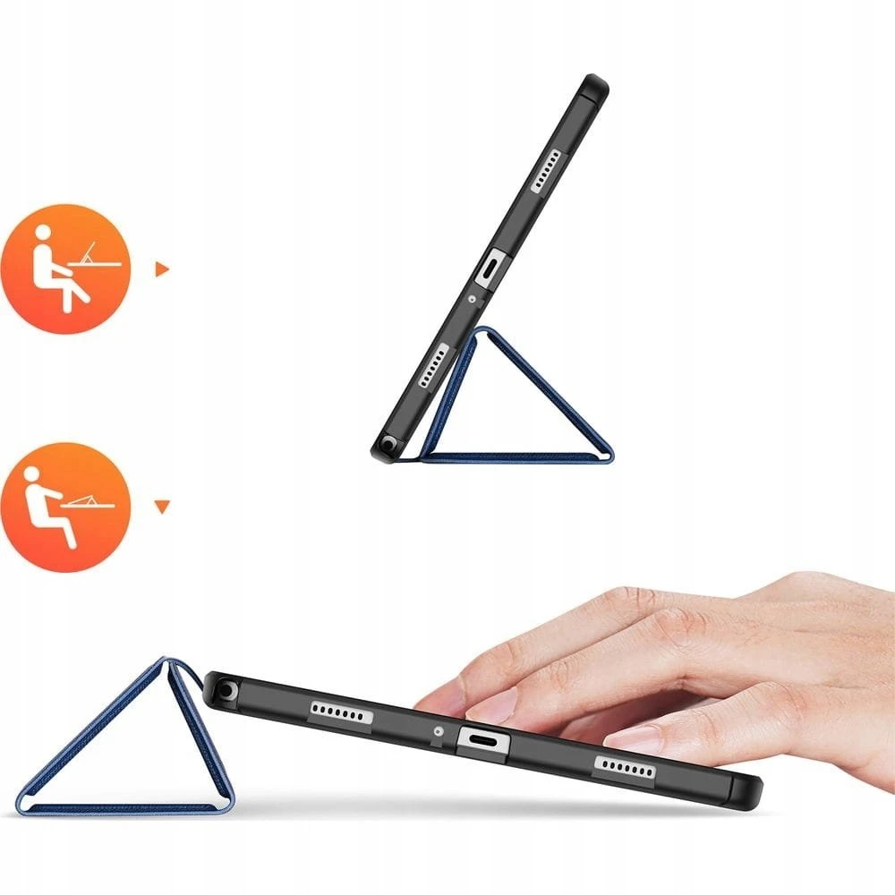 Dėklas na tablet iLike Dėklas książkowe Dux Ducis Galaxy Tab A9 Plus / Tab A11 Plus Domo Series Tri-fold Stand PU Leather Planšetė Cover Mėlyna