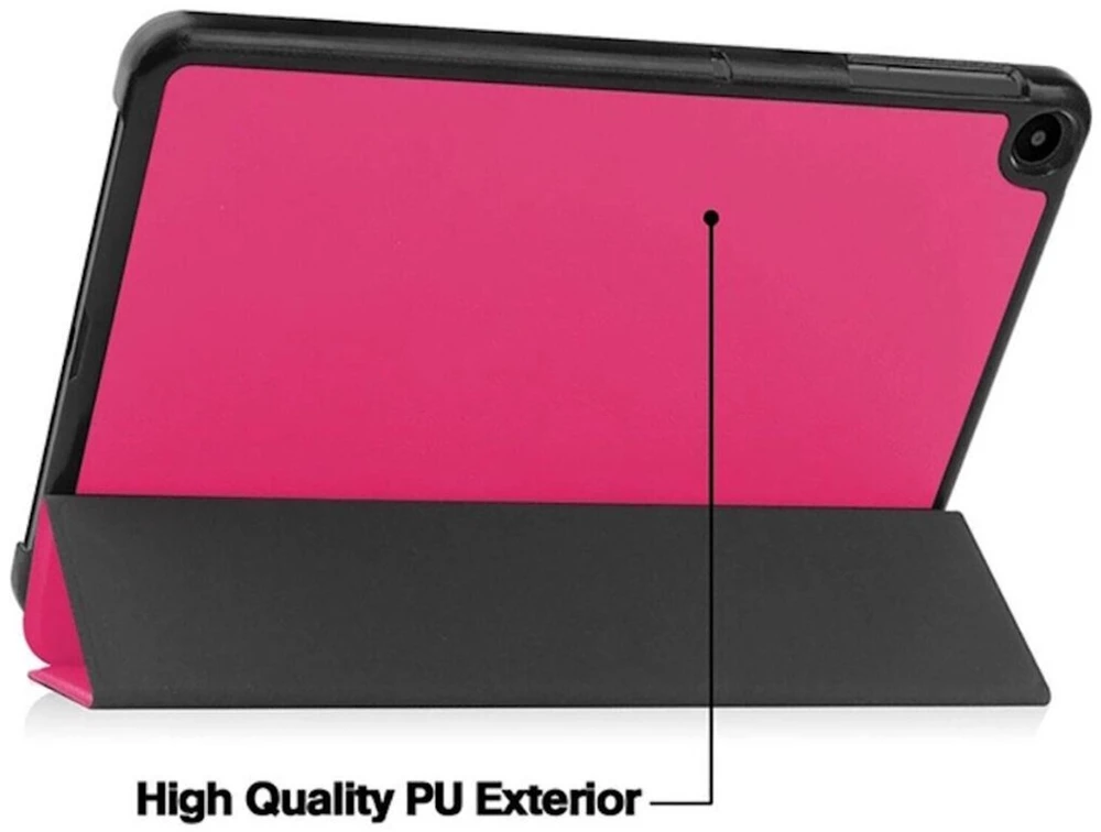 iLike Tri-Fold Plāns Eko-Ādas Statīva Maks Lenovo IdeaTab M9 9'' TB310 (2023) Koraļļu rozā