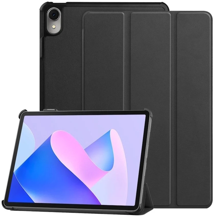 Dėklas na tablet iLike Galaxy Tab A8 10.5 (2021) X200 / X205 / X207 Tri-Fold Eco-Leather* Stand Case Juodas