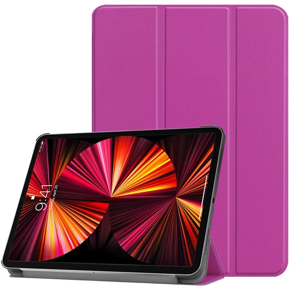 iLike Tri-Fold Plāns Eko-Ādas Statīva Maks Lenovo Tab P12 12.7'' (2023) Violets