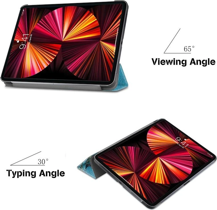 iLike Tri-Fold Plāns Eko-Ādas Statīva Maks Lenovo Tab P12 12.7'' (2023) Sakura