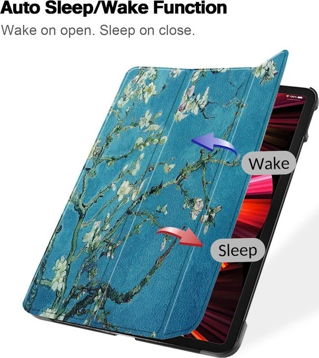 iLike Tri-Fold Plāns Eko-Ādas Statīva Maks Lenovo Tab P12 12.7'' (2023) Sakura