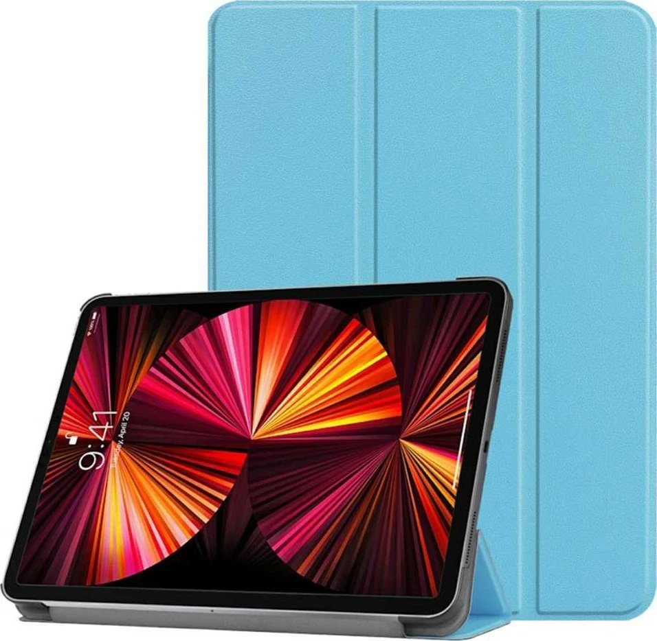 iLike Tri-Fold Plāns Eko-Ādas Statīva Maks Lenovo Tab P11 11.5'' 2nd Gen TB350 (2022) Debesu zila