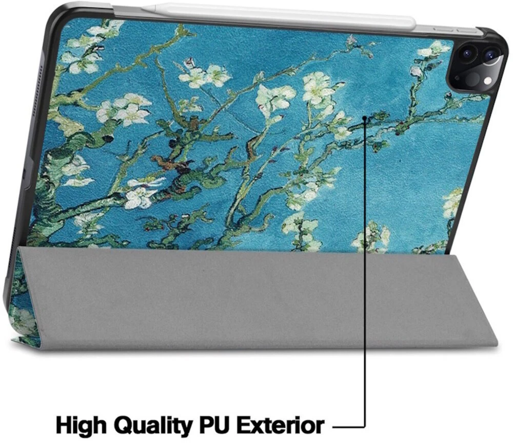 iLike Tri-Fold Plāns Eko-Ādas Statīva Maks Lenovo Tab M8 8'' 4th Gen TB-300 (2023) Sakura