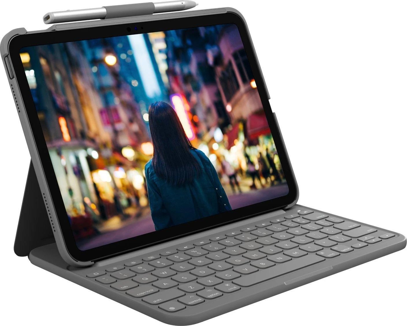 Logitech Slim Folio klaviatūros dėklas iPad, Pilkos spalvos