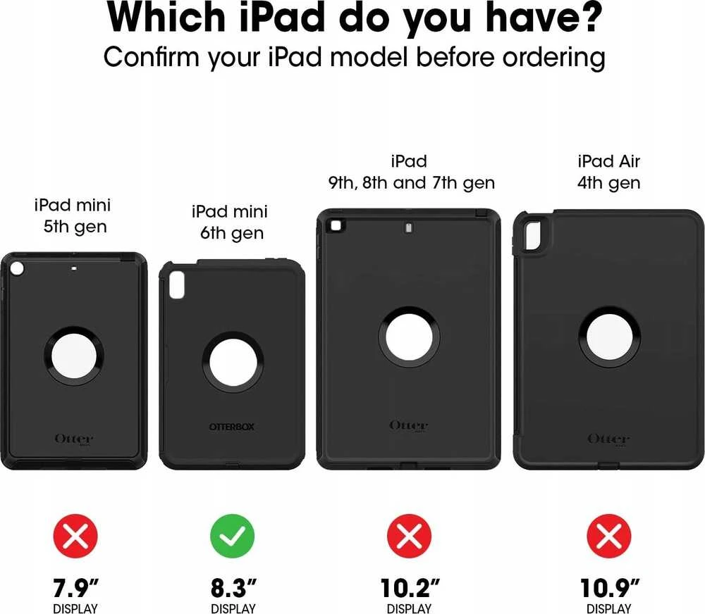 Planšetinio kompiuterio ekranas OtterBox OtterBox Defender Apple iPad Mini 6th Gen, galimas **BULK**